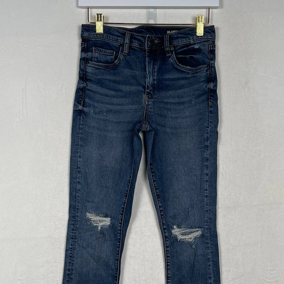BLANKNYC The Bond Jeans Size 26 Mid-Rise Skinny Distressed Raw Hem Stretch Denim - Picture 3 of 8